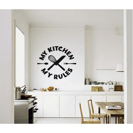 Sticker Citat ''My Kitchen My Rules''